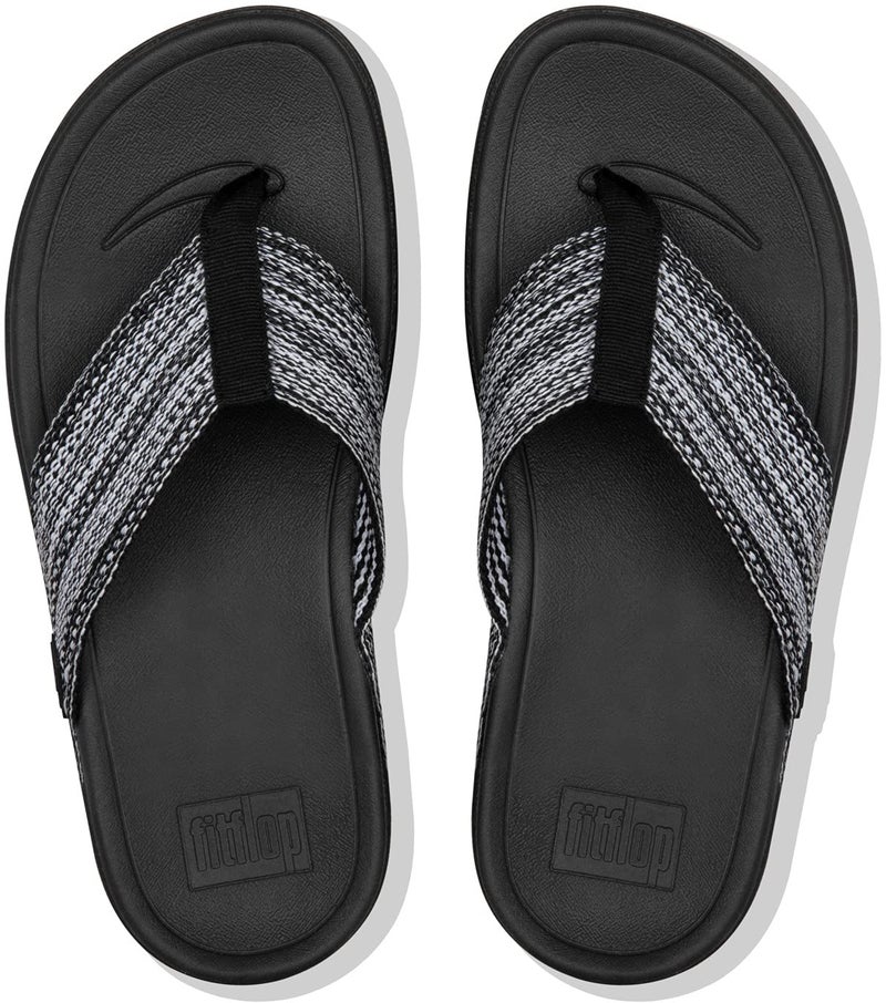FitFlopâ„¢ Women's Surfaâ„¢ Flip Flop Sandal, All Black, Size 8